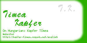 timea kapfer business card